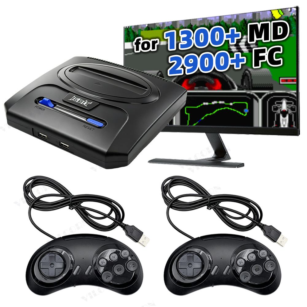 Retro Gaming Cables - 16ビットレトロゲームコンソール4K HDゲーム機（セガジェネシス、メガドライブ、NES対応）4200種類以上のクラシックゲーム搭載、デュアル有線コントローラー付き