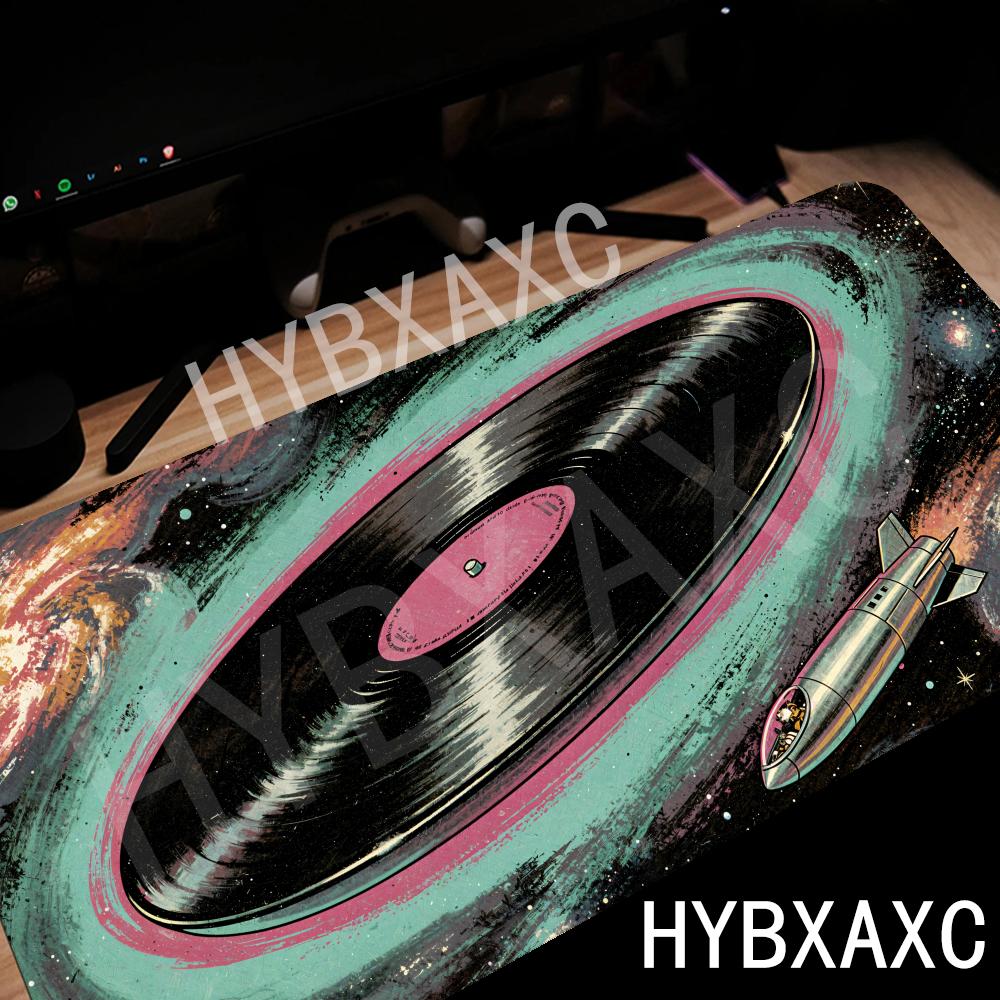 Retro Gaming Keyboard And Mouse - HYBXAXC レトロビニールレコードギャラクシースペースマウスパッドかわいい HD デスクパッド拡張ゲーミングキーボードマット大型 XXL ゲーマーマウスパッド