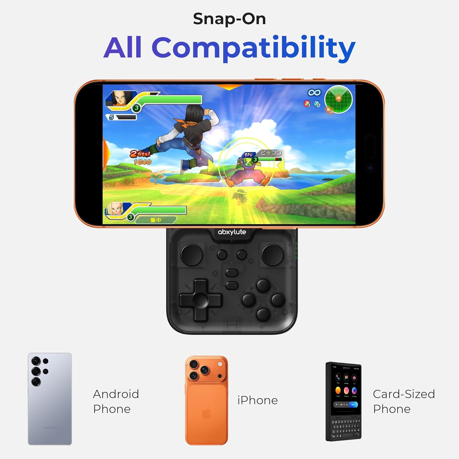 Retro Gaming On Phone - M4スナップオンモバイルゲームコントローラー（Android＆iPhone対応）、軽量スマホコントローラー、ポケットサイズのレトロエミュレーターゲームパッド