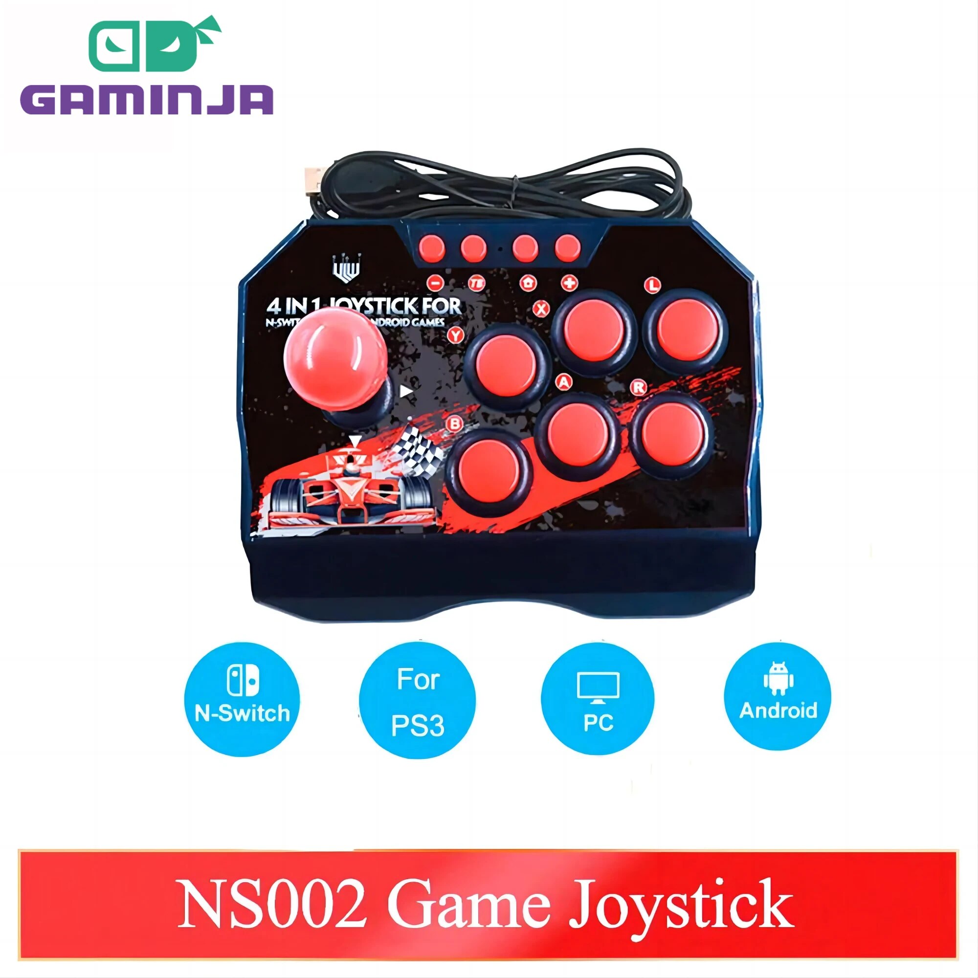 Retro Gaming Play Zone - Gaminja ns002 4 in 1レトロなアーケードコンソールゲームジョイスティックロッカー戦闘コントローラー任天堂スイッチps3 pc