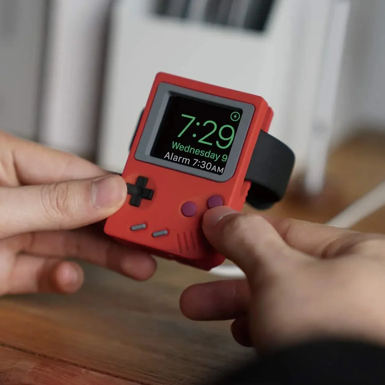 Retro Gaming Setup - シリコン製iWatch充電スタンドホルダー Apple Watch 10 9 8