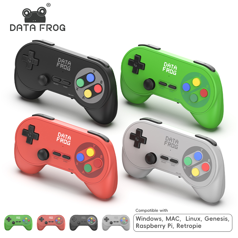 Retro Gaming Android - データフロッグ PC07 クラシックスタイル ワイヤレスゲームコントローラー、デュアルレシーバー、PC DInput、Android TV、アーケードゲーム用レトロゲームパッド