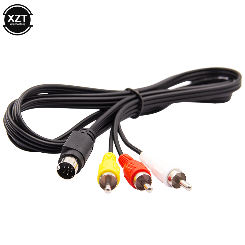 Retro Gaming Cables - 1.8mレトロビットav rcaオーディオビデオケーブルセガジェネシス2 3 ii iii接続コード3RCAに9ピンニッケルメッキプラグゲームケーブル