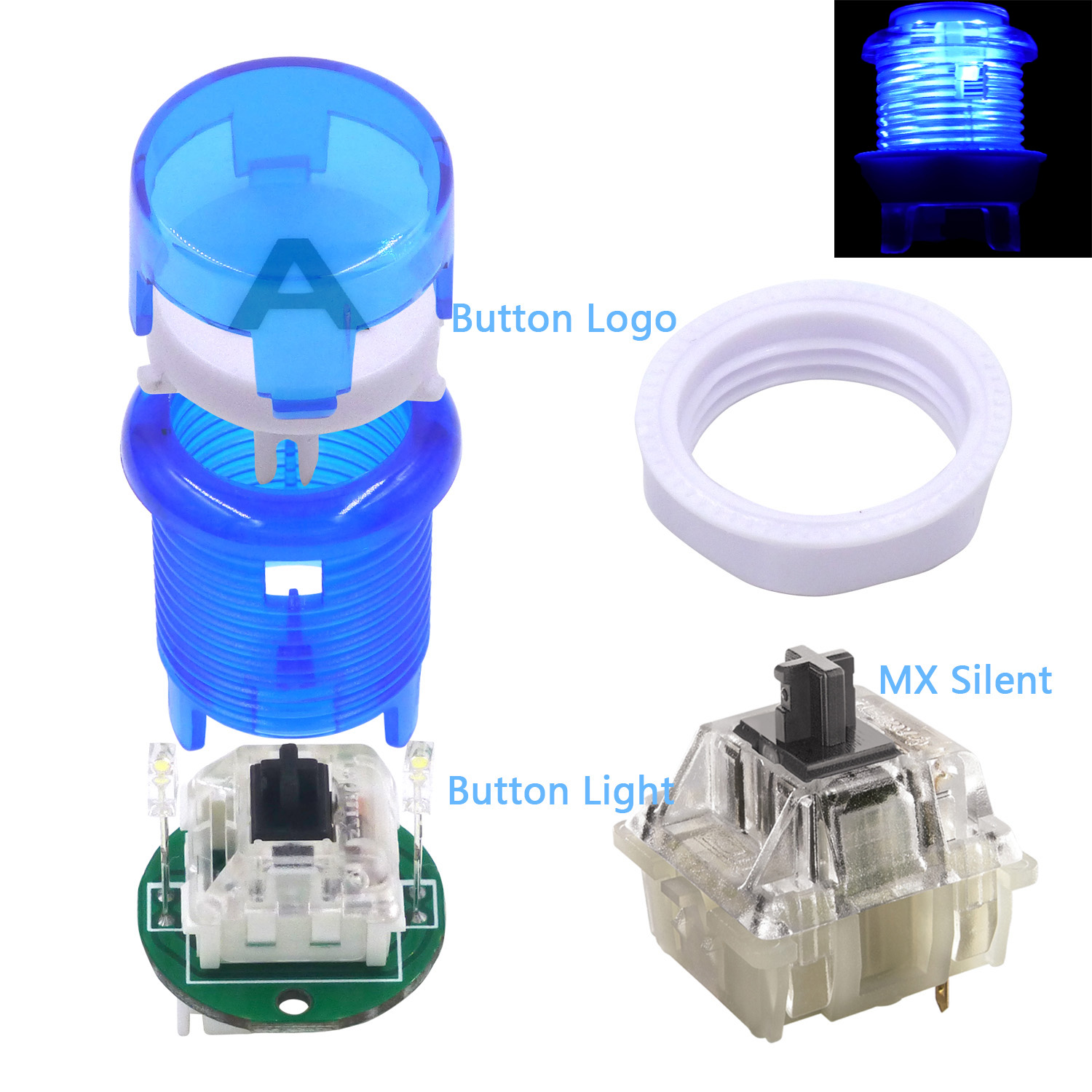 Sj @ jxアーケードボタンLEDキット、DIYコントロー - Arcade Button Kit のレビューと価格