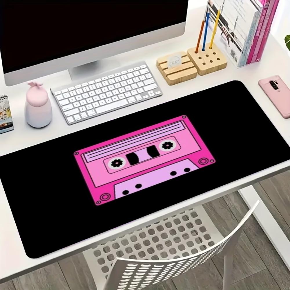 ピンクのレトロなカセットテープ型大型ゲーミングマウスパッド、 - Retro Gaming Keyboard And Mouse のレビューと価格