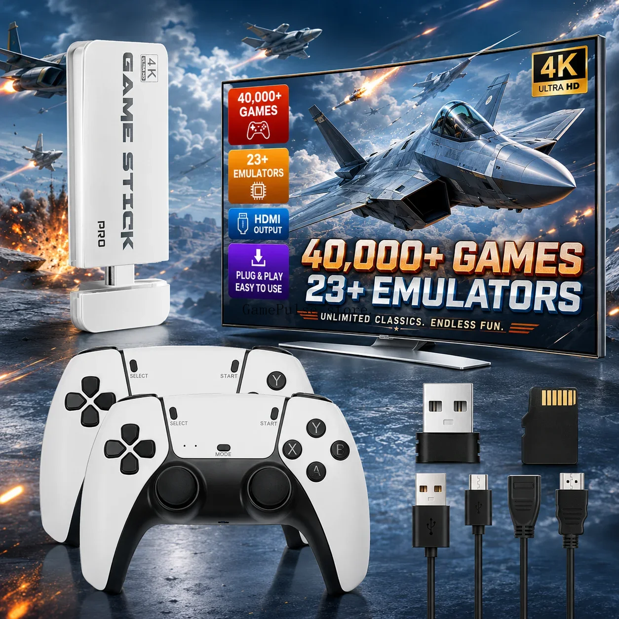 GamePulse M15 ウルトラゲームスティック レトロ - Retro Gaming Game Stick のレビューと価格