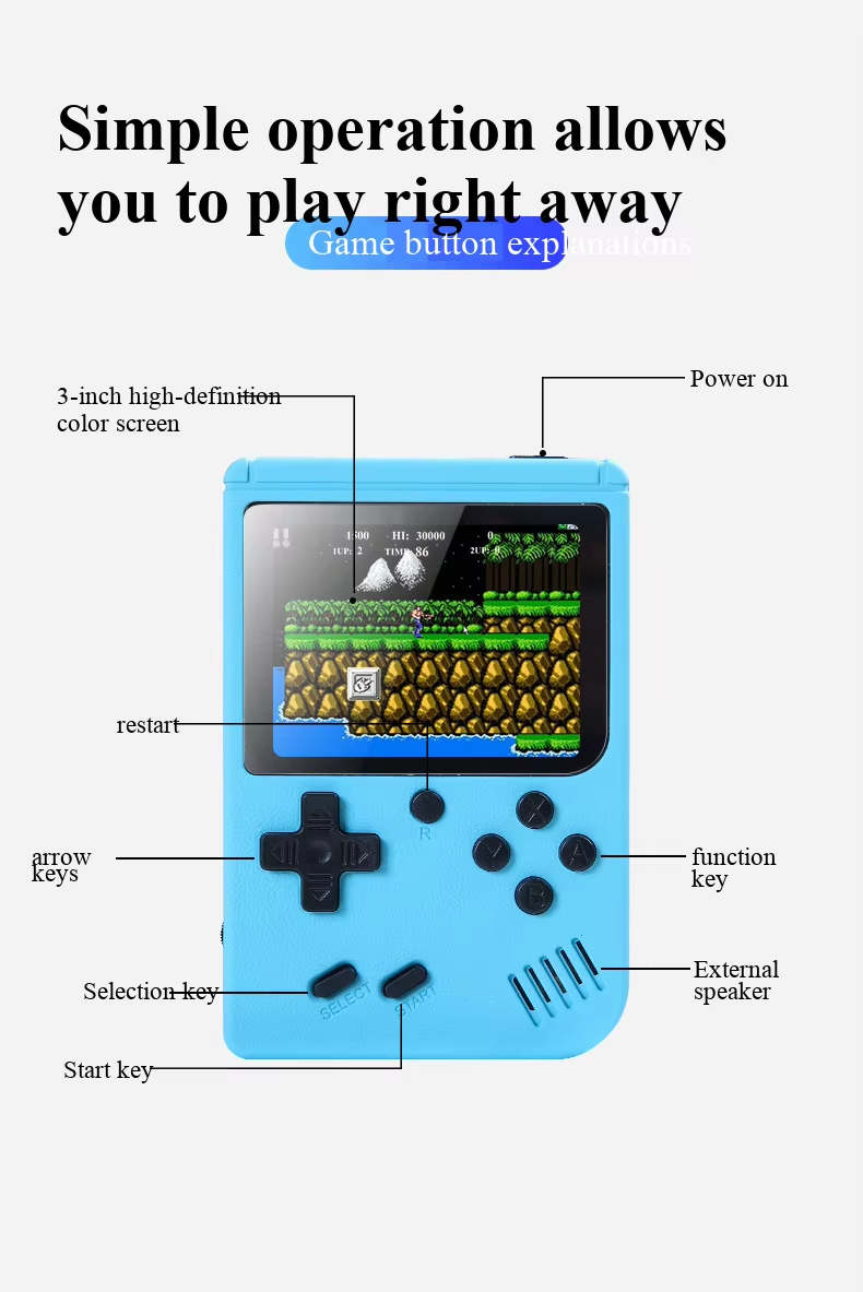 400種類のミニゲーム搭載、携帯型レトロゲーム機、8ビット、 - Retro Gaming Android のレビューと価格