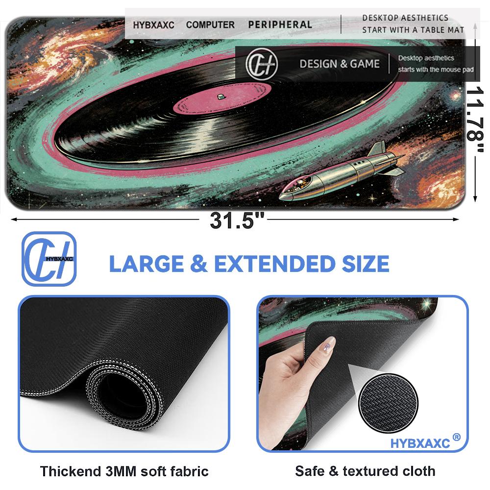 HYBXAXC レトロビニールレコードギャラクシースペースマ - Retro Gaming Keyboard And Mouse のレビューと価格