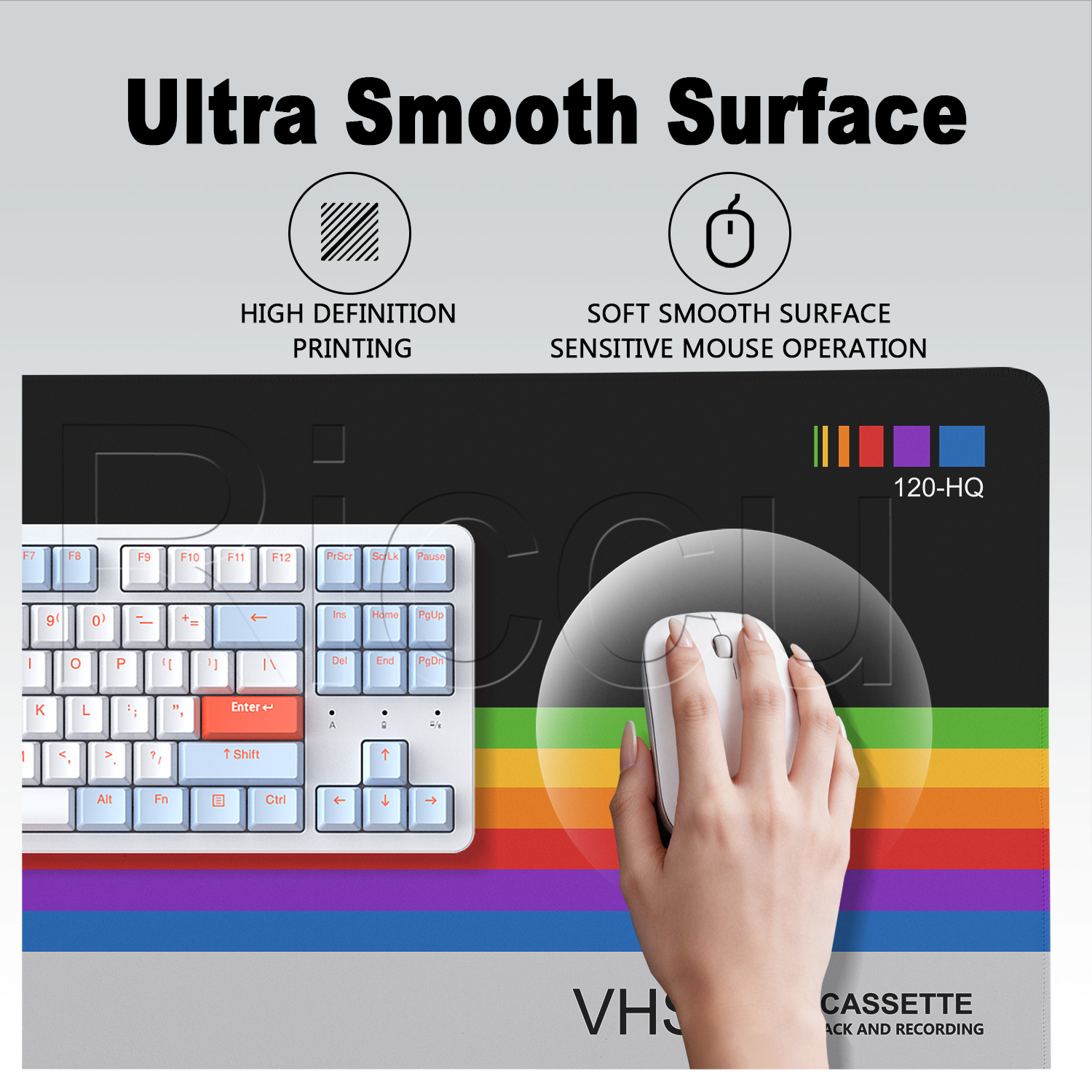レトロVHSスタイルマウスパッドXXLコンピューターラージサ - Retro Gaming Keyboard And Mouse のレビューと価格