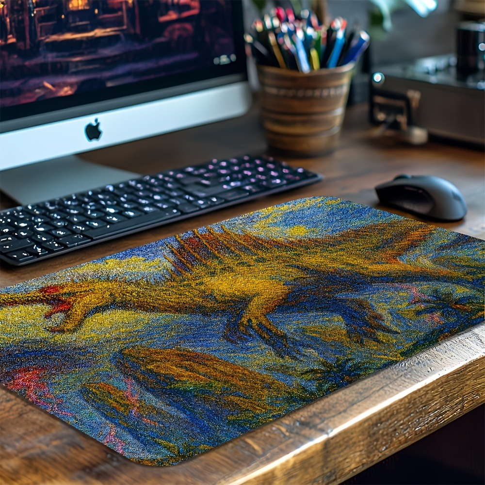レトロスピノサウルスプレイマット ノンスリップデスクパッド  - Retro Gaming Keyboard And Mouse のレビューと価格