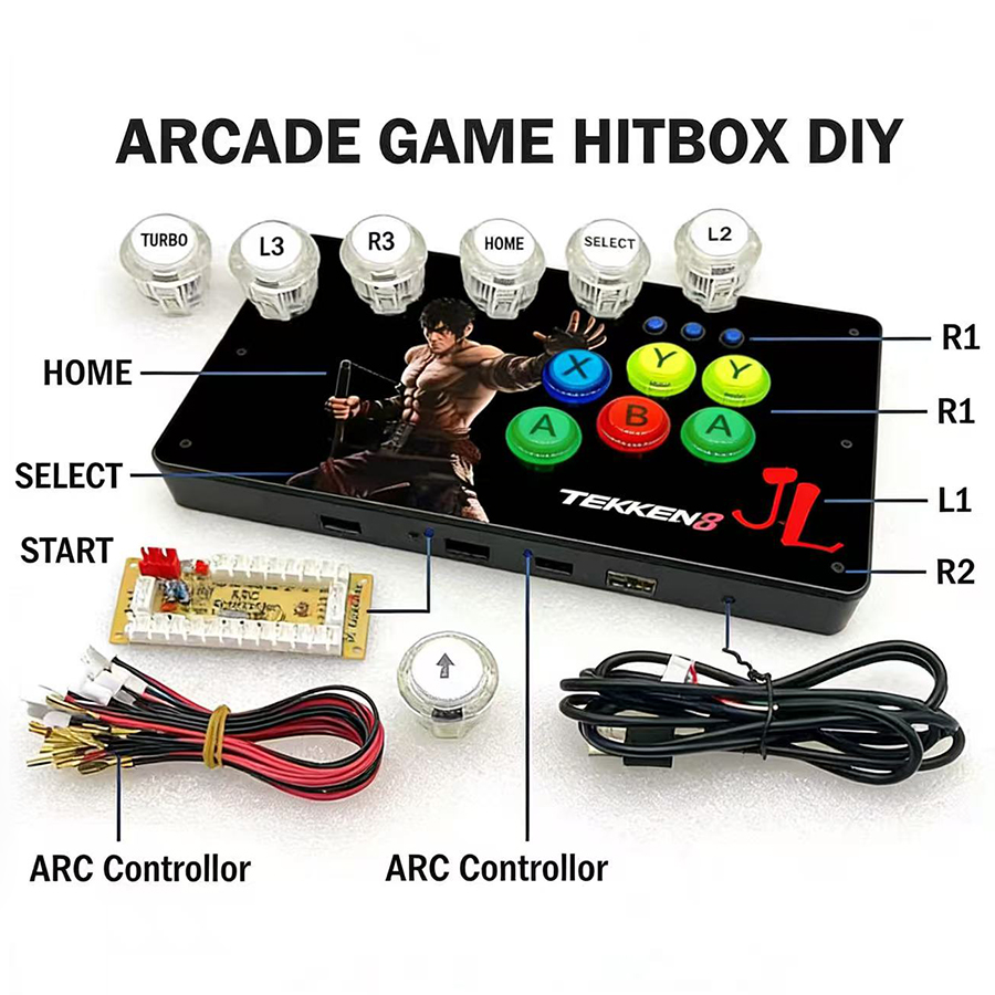 ワイヤレスアーケードゲームコントローラー、ゲームパッドコピー - Arcade Button Kit のレビューと価格